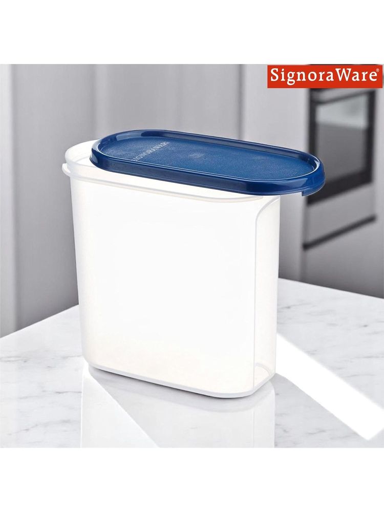 Signoraware Navy Blue Plastic Modular Oval Container with Lid-image-23