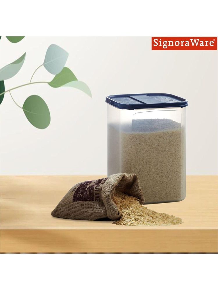 Signoraware Navy Blue Plastic Modular Square Container with Lid-image-1