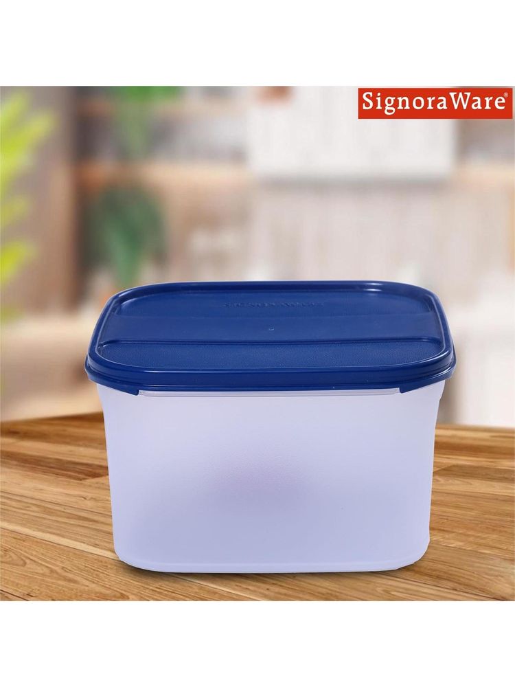 Signoraware Navy Blue Plastic Modular Square Container with Lid-image-22