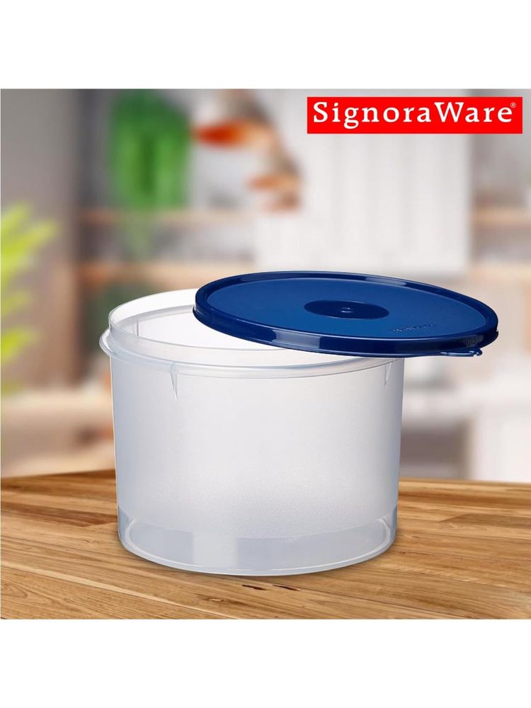Signoraware Navy Blue Plastic Store Well Round Container with Lid-picture-27