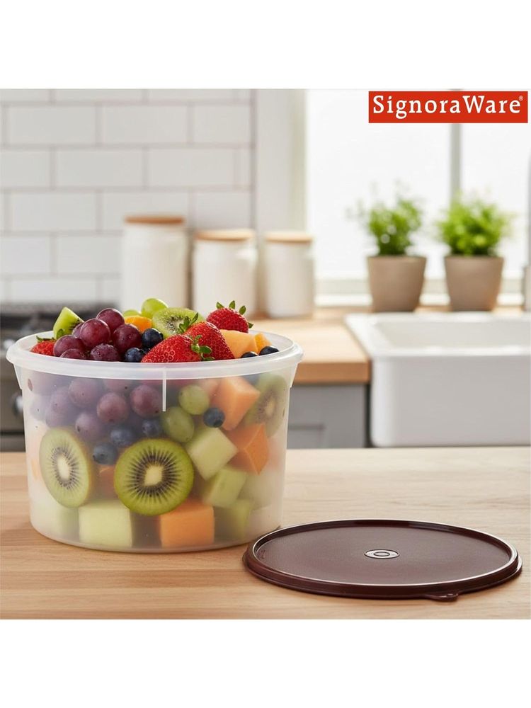 Signoraware Maroon Plastic Store Well Round Container with Lid-picture-12