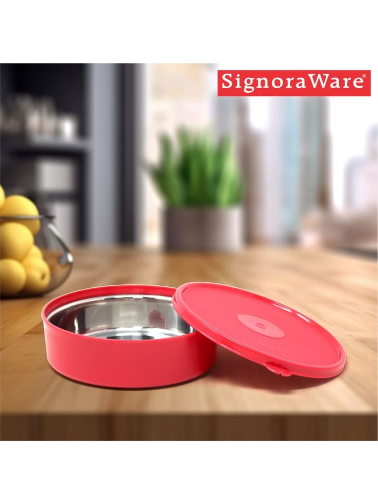 Signoraware Red Steel Monarch Classic Container with Lid-picture-27