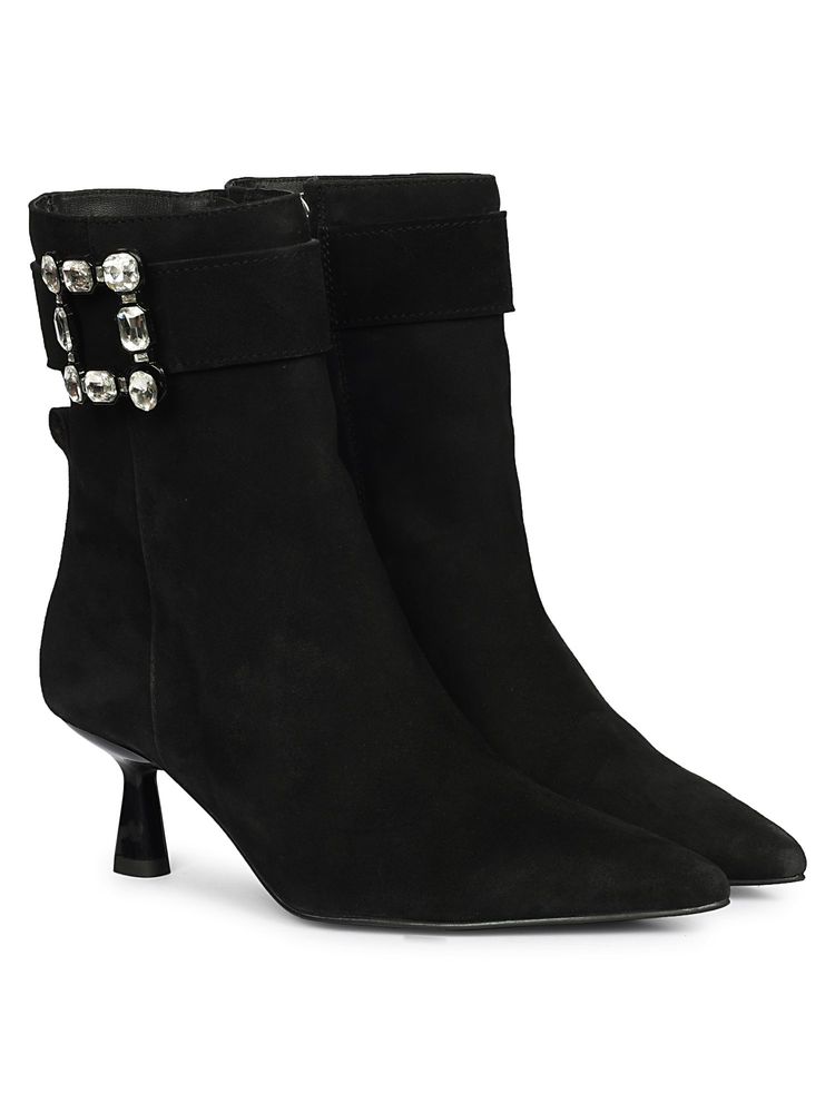 Saint G Women Black Leather Casual Boots-image-18