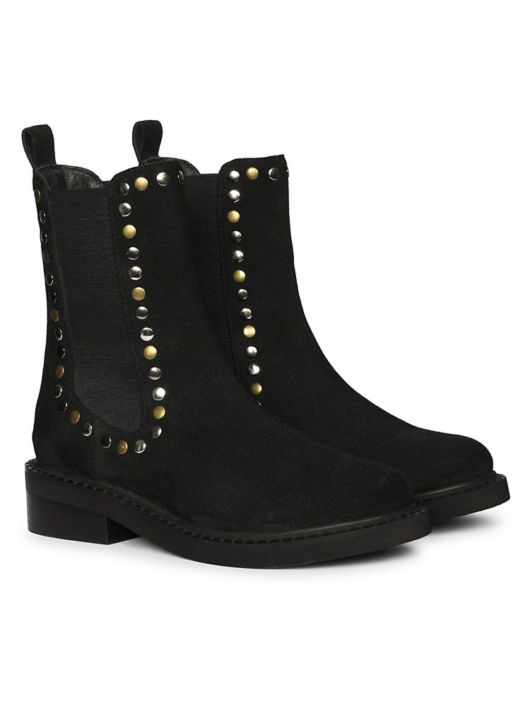 Saint G Women Black Leather Chelsea Boots-picture-33
