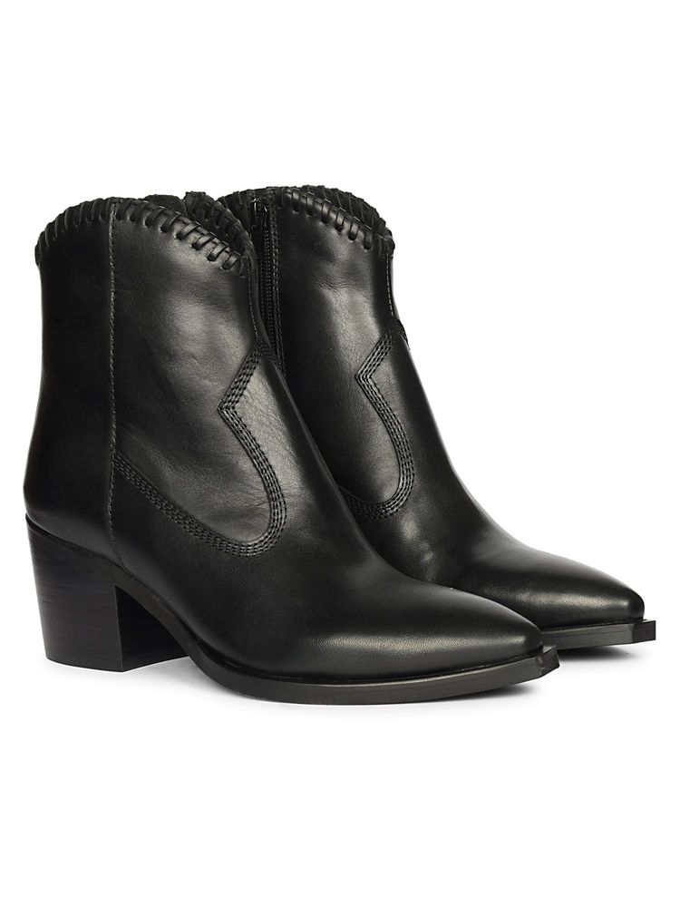Saint G Women Black Leather Casual Boots-picture-24