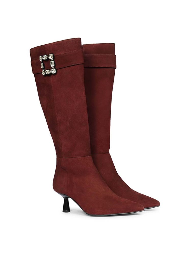 Saint G Women Red Leather Long Casual Boots-image-19