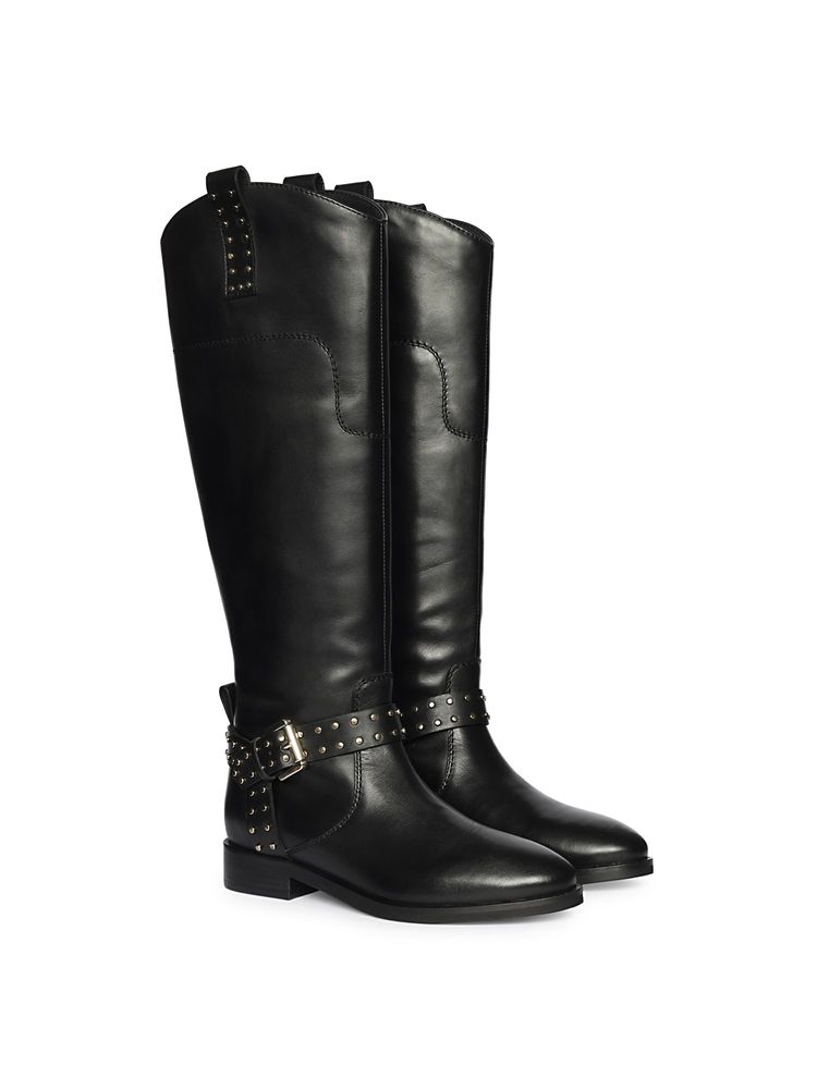 Saint G Women Black Leather Buckle Boots-image-21