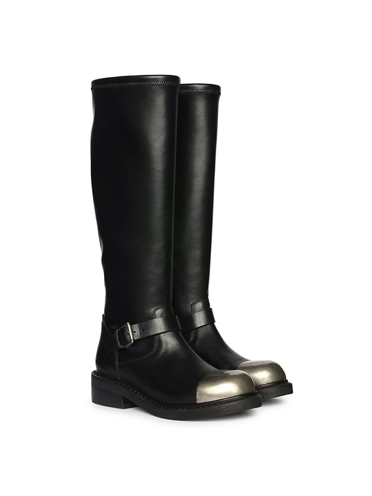 Saint G Women Black Leather Long Casual Boots-picture-21
