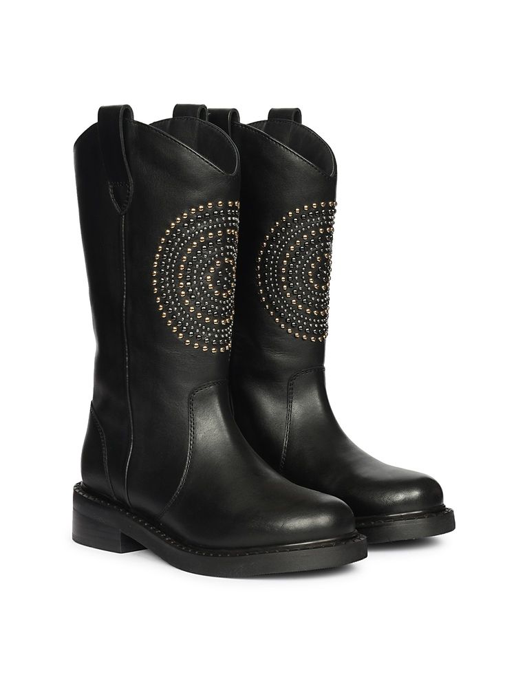 Saint G Women Black Leather Calf Casual Boots-picture-19