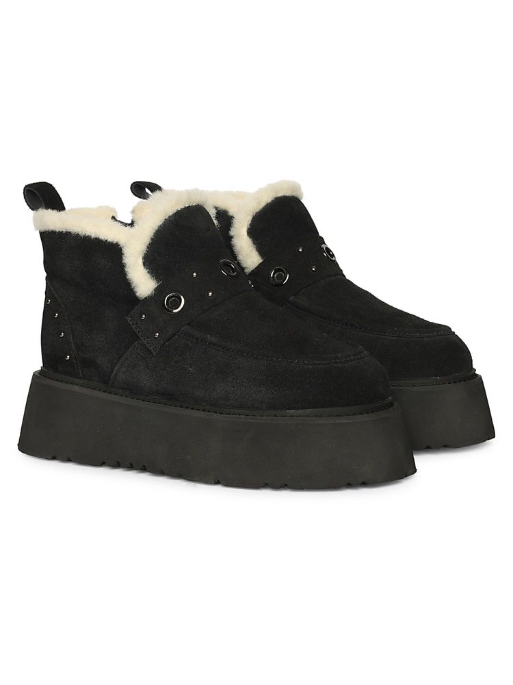 Saint G Women Black Suede Leather Casual Boots-picture-16