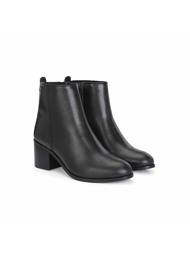 Delize Women Black Synthetic Round Toe High Top Casual Boots-picture-24