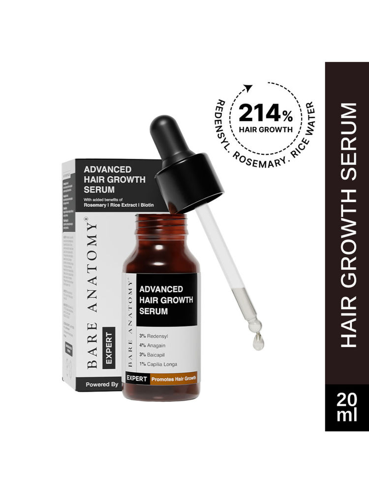 Bare Anatomy Advanced Hair Growth Serum - 3% Redensyl + 4% Anagain + Rosemary + Rice Water