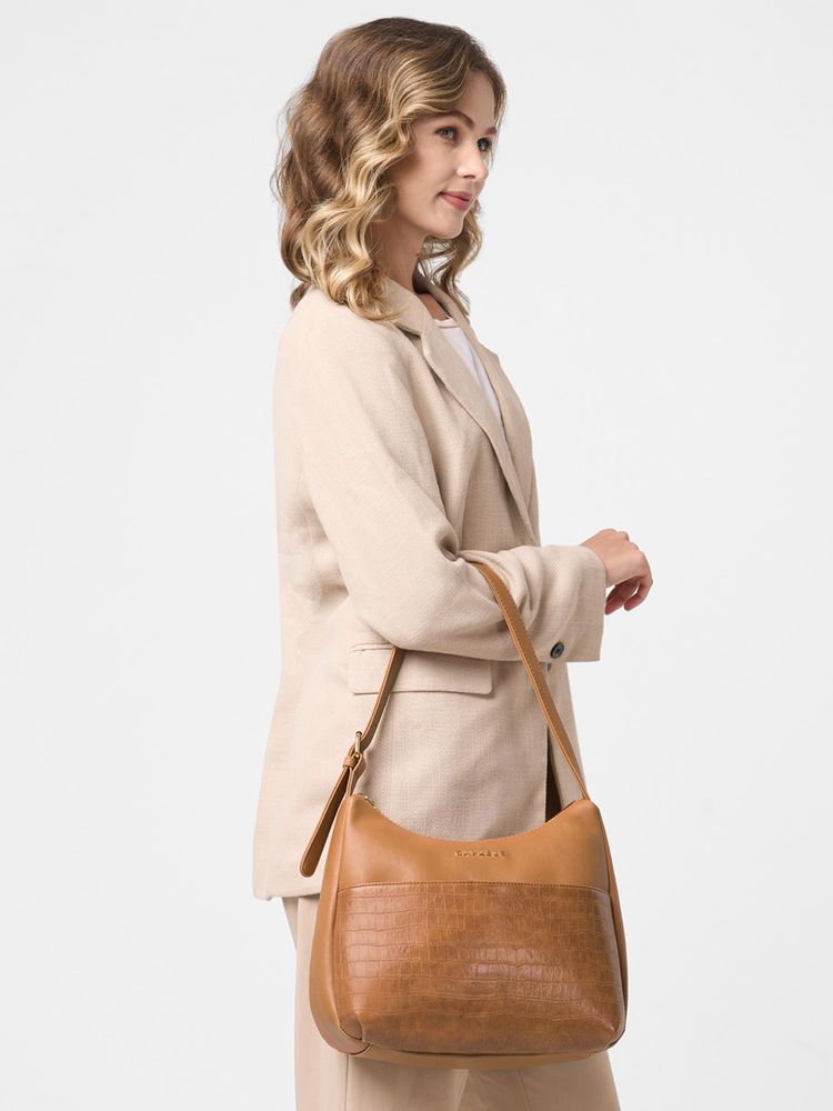 Caprese Women Minato Tan Hobo Bag with Detachable Stap-picture-23