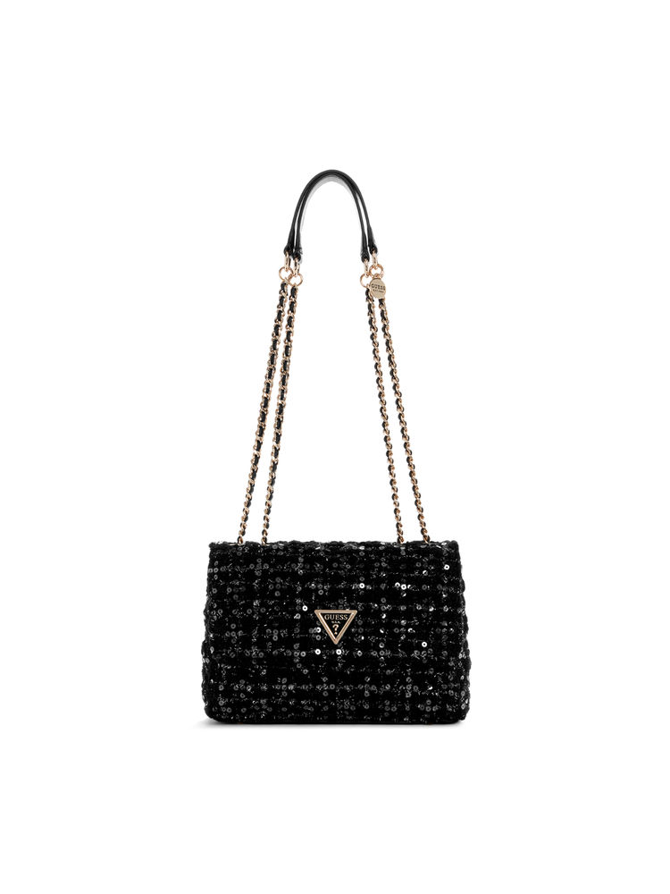 Guess Black Gold Embellished Giully Sling Bag-image-16