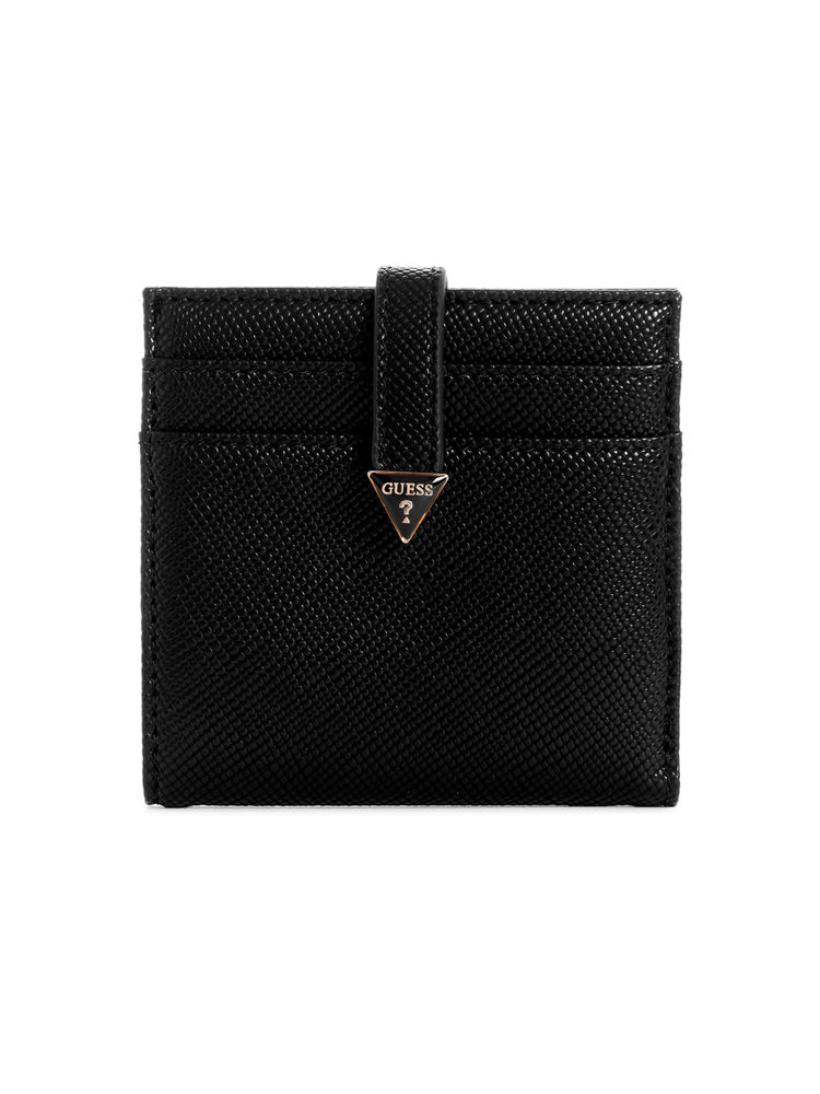 guess fashion Guess Black Textured Laurel Tab Card Case-picture-41