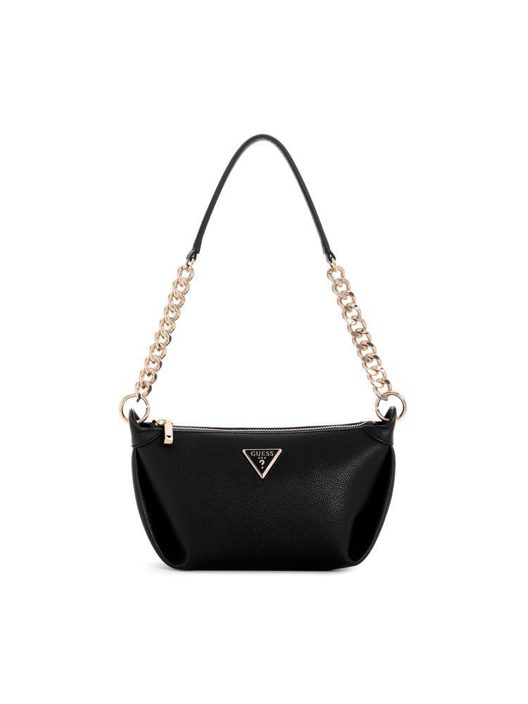 guess fashion Guess Black Solid Meridian Top Zip Shoulder Bag-picture-43