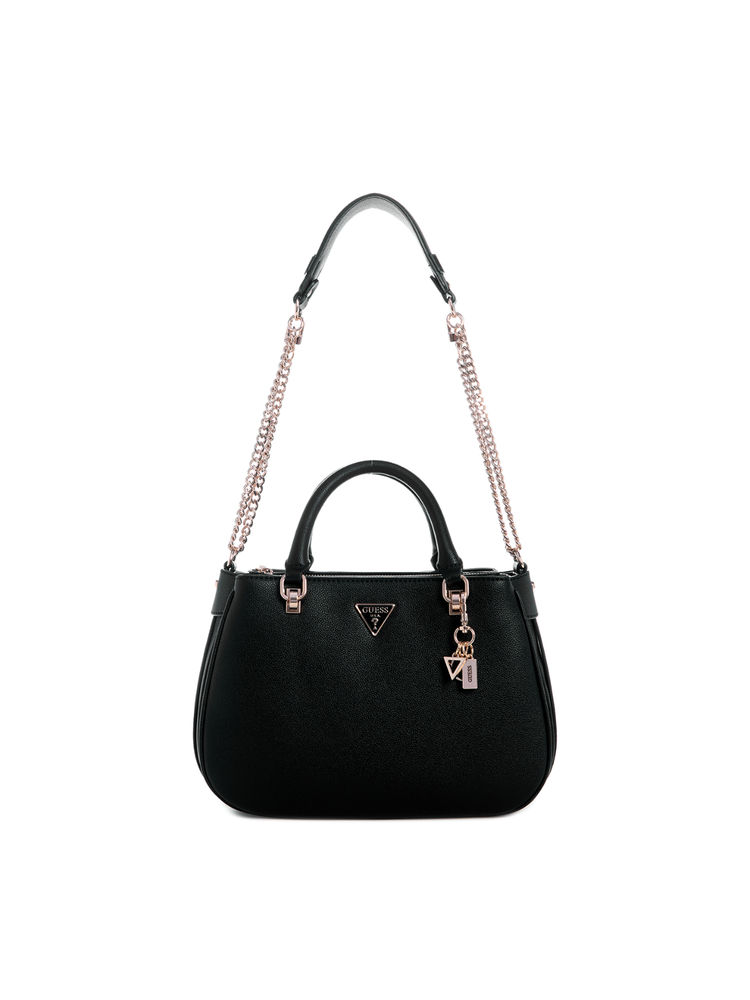 Guess Black Solid Fedora Satchel Bag