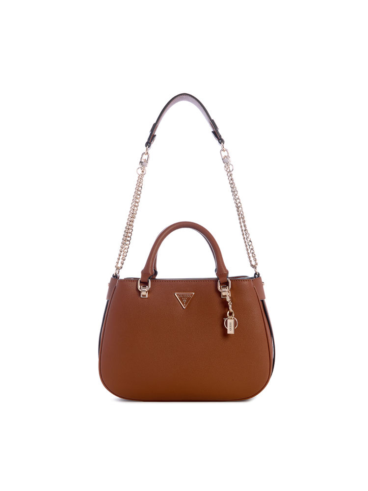 guess fashion Guess Cognac Brown Solid Fedora Satchel Bag-picture-10