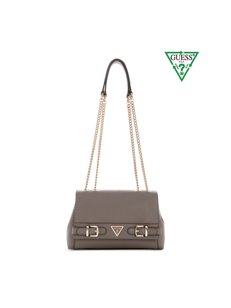 Guess Dark Taupe Solid Eco Ali Convertible Sling Bag-image-44