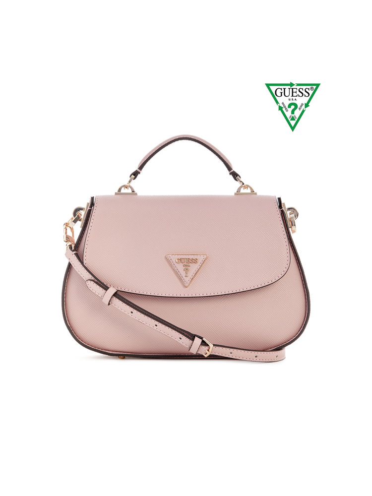 guess fashion Guess Rose Pink Textured Eco Jazlynn Top Sling Bag-picture-32