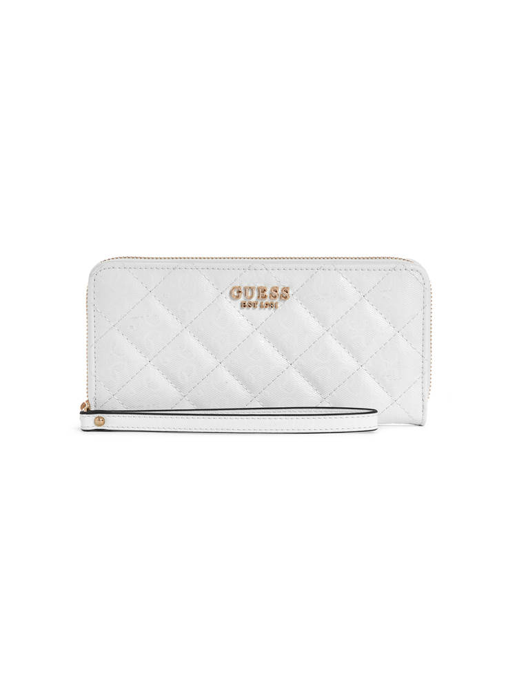 guess fashion Guess White Textured Laurel Zip Around Wallet-picture-16