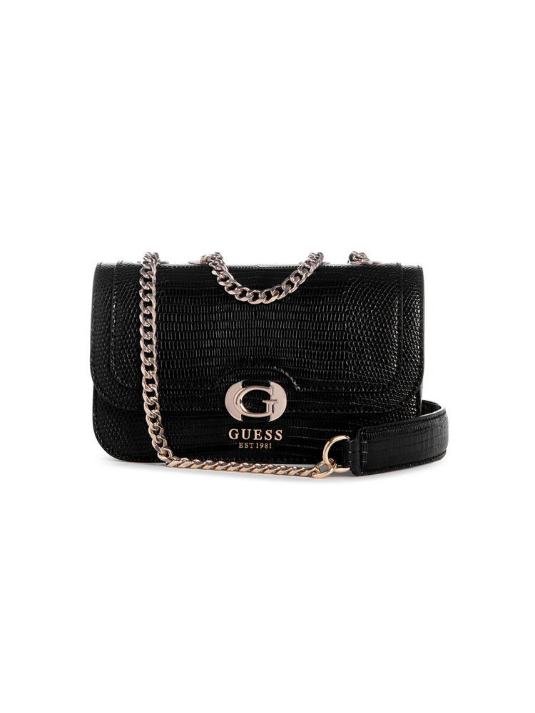 Guess Black Textured Orlina Mini Sling Bag-image-27