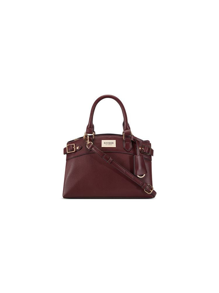 Guess Wine Solid Hayworth Satchel Bag-image-47