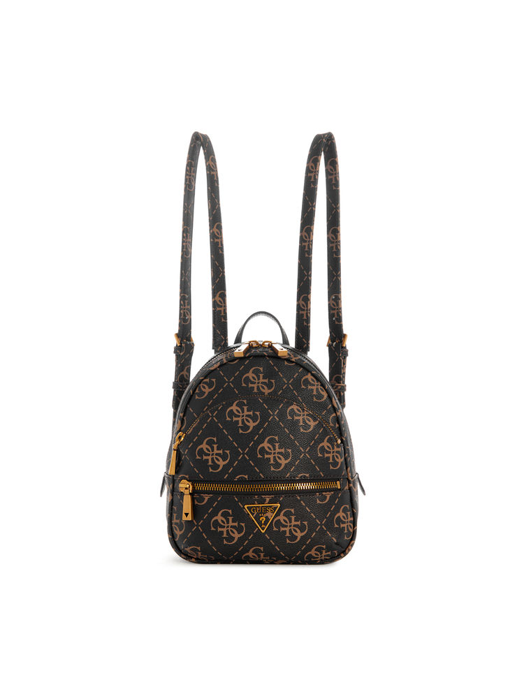 Guess Brown Logo Printed Manhattan Backpack-image-19