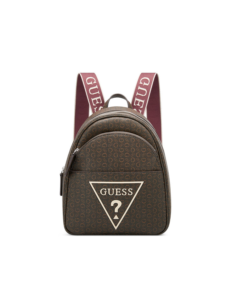 guess fashion Guess Natural Brown Multi Printed Farah Backpack-picture-24