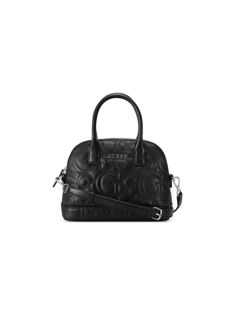 guess fashion Guess Black Quilted Berkton Dome Satchel Bag-picture-12