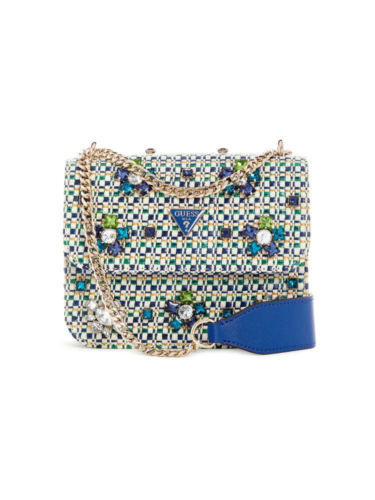 Guess Sapphire Blue Multi Beauvoir Convertible Sling Bag-image-40