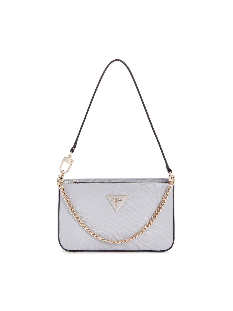guess fashion Guess Grey Solid Noelle Mini Top Zip Shoulder Bag-picture-11