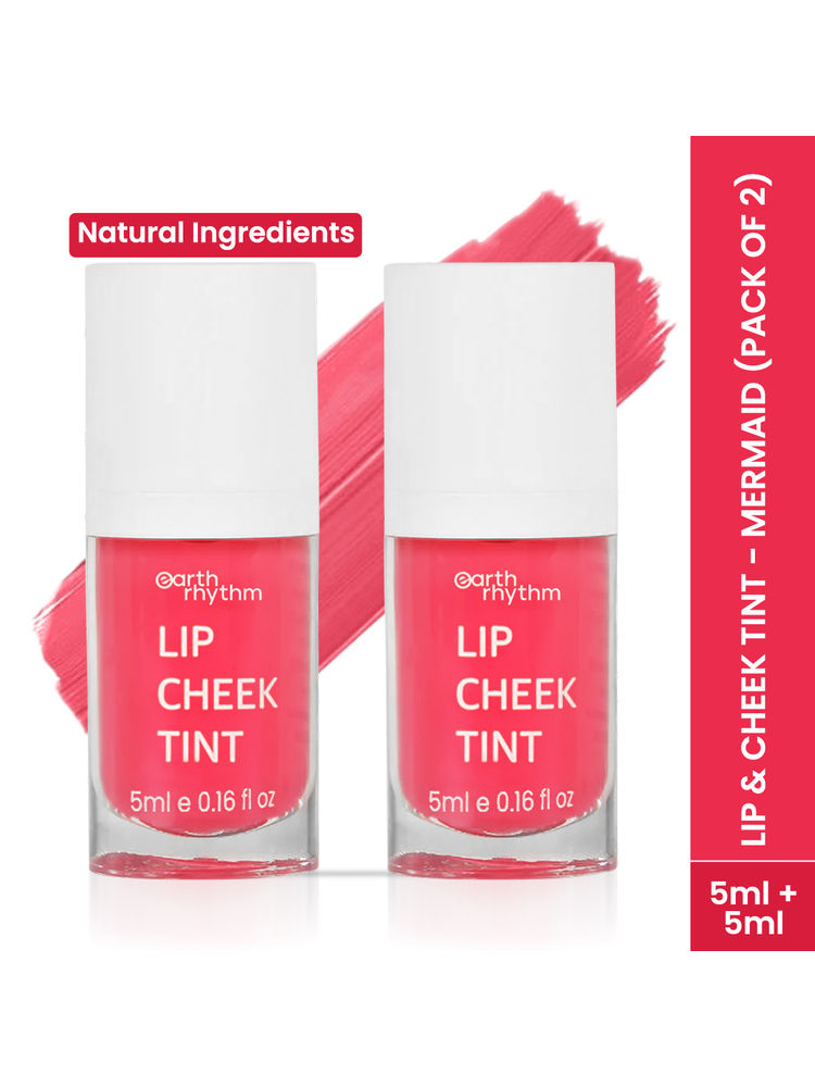 Earth Rhythm Lip & Cheek Tint - Mermaid pack Of 2, Non-toxic Pigments and Long-stay