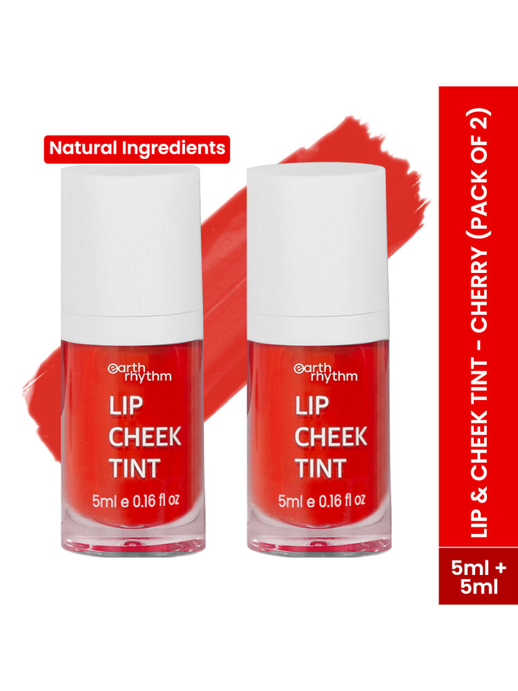 Earth Rhythm Lip & Cheek Tint - Cherry pack Of 2, Non-toxic Pigments, Long-stay and Everyday Wear