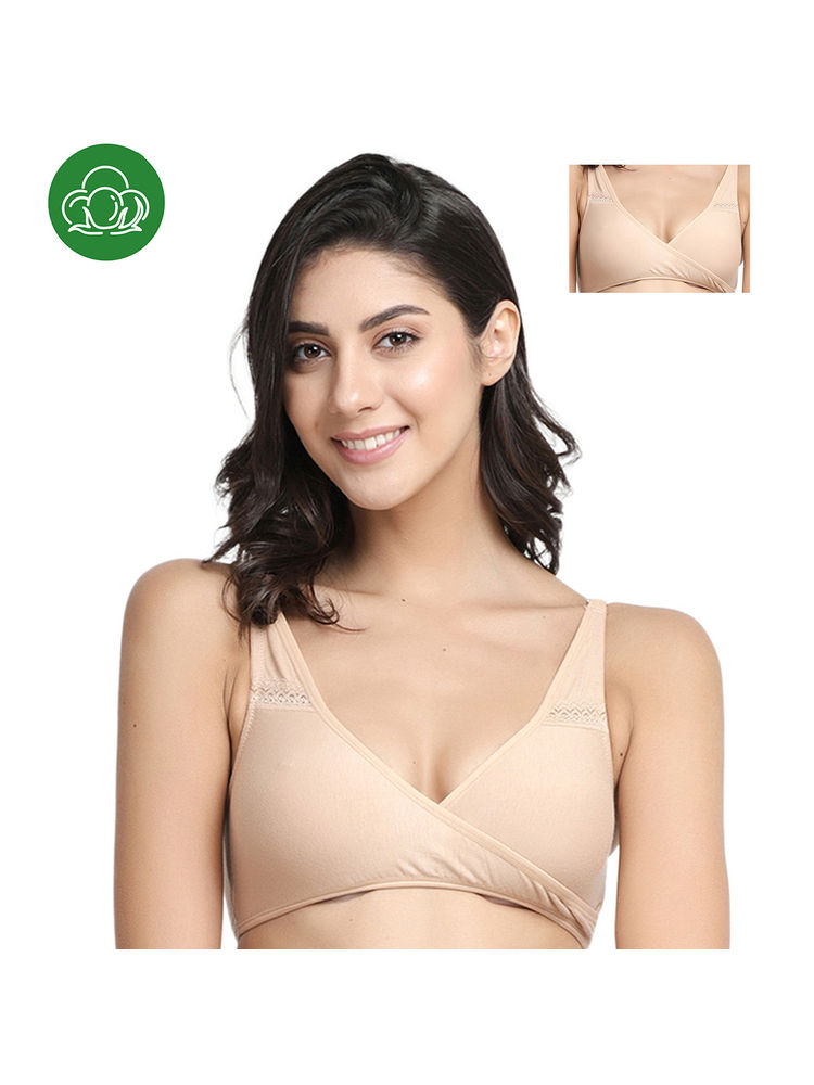 Inner Sense Organic Antimicrobial Sleeping/Feeding Bra Pack Of 2 - Nude-picture-26