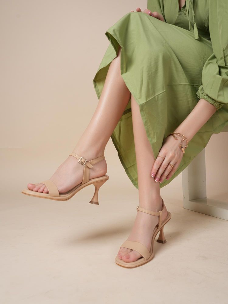 MOZAFIA Women Beige Spool Heels-image-44