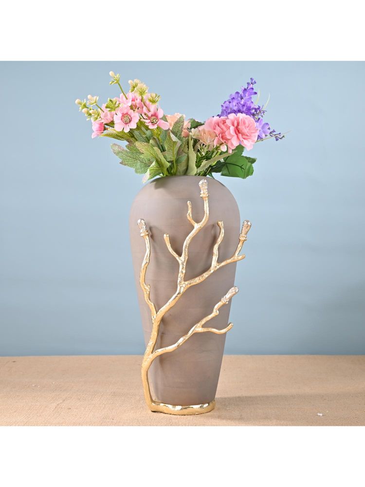 Gibox Tero Vine Large Aluminium Flower Vase Tabletop Centrepiece-image-4