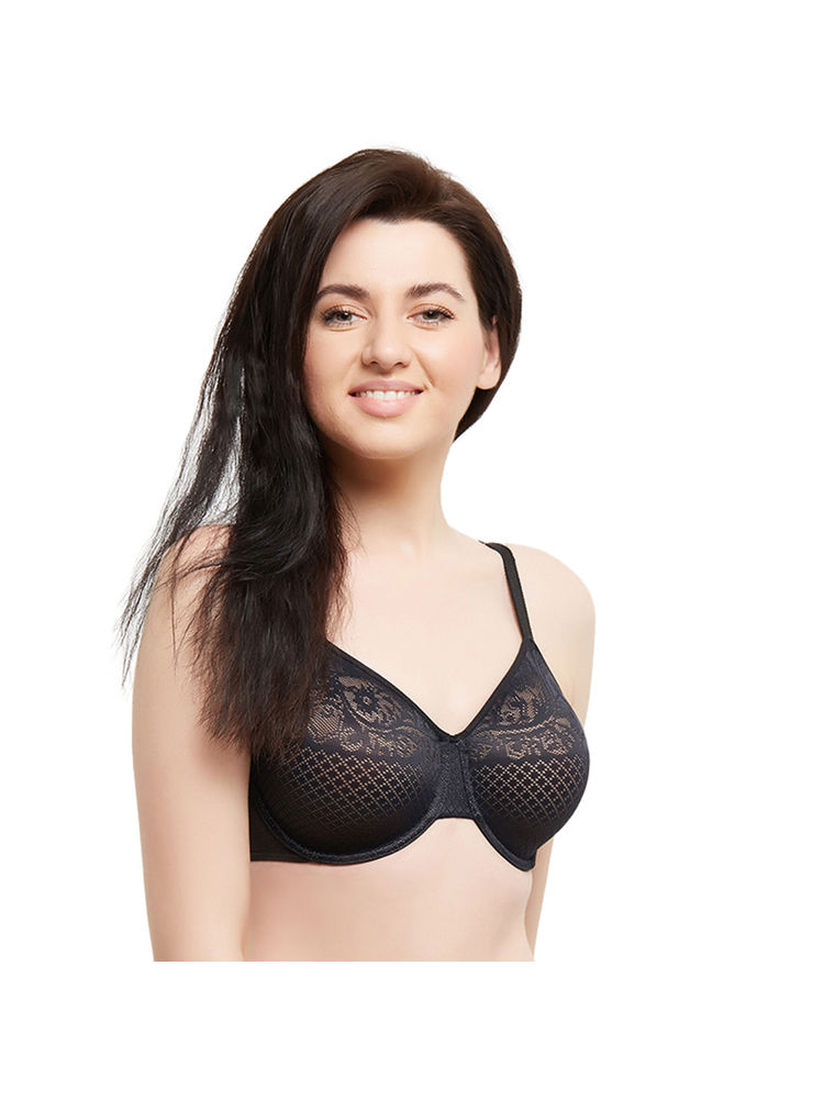 Wacoal Visual Effects Non-Padded Wired Full Coverage Minimiser Everyday Comfort Bra - Black-picture-3