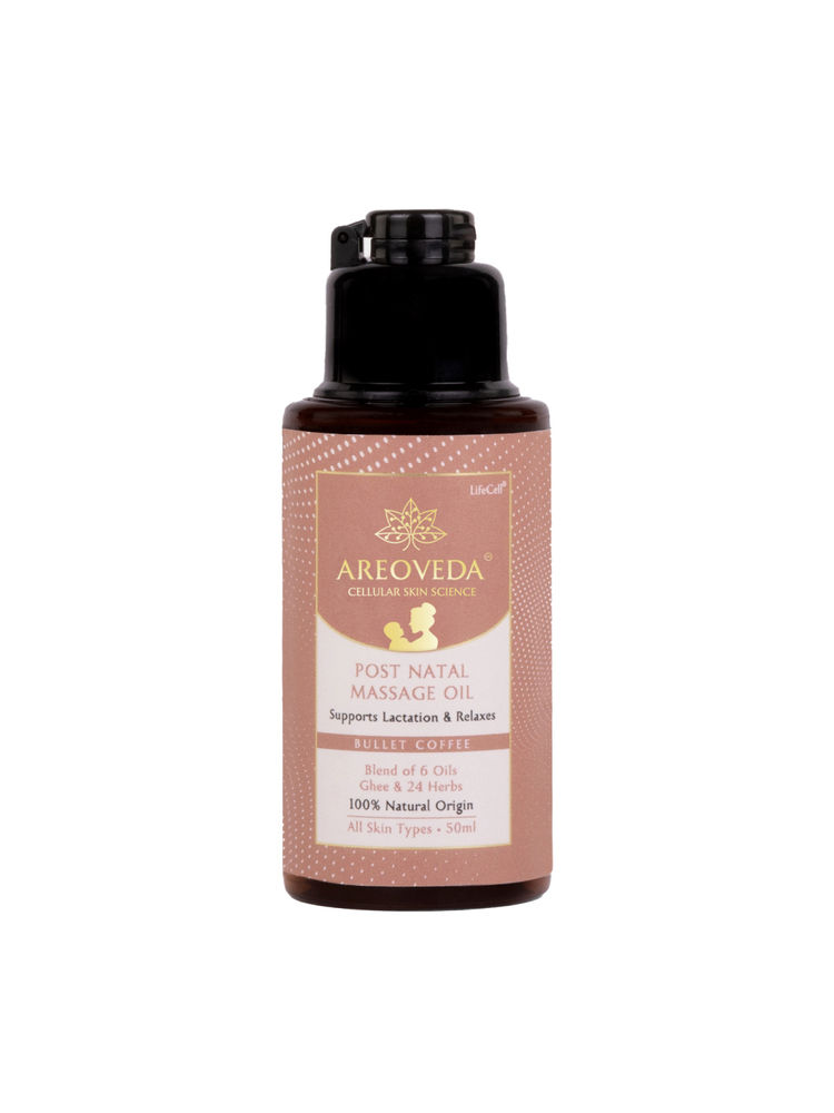 AreoVeda Post Natal Massage Oil For Moms To Relax, Nourish & Brighten Skin, Non-Greasy