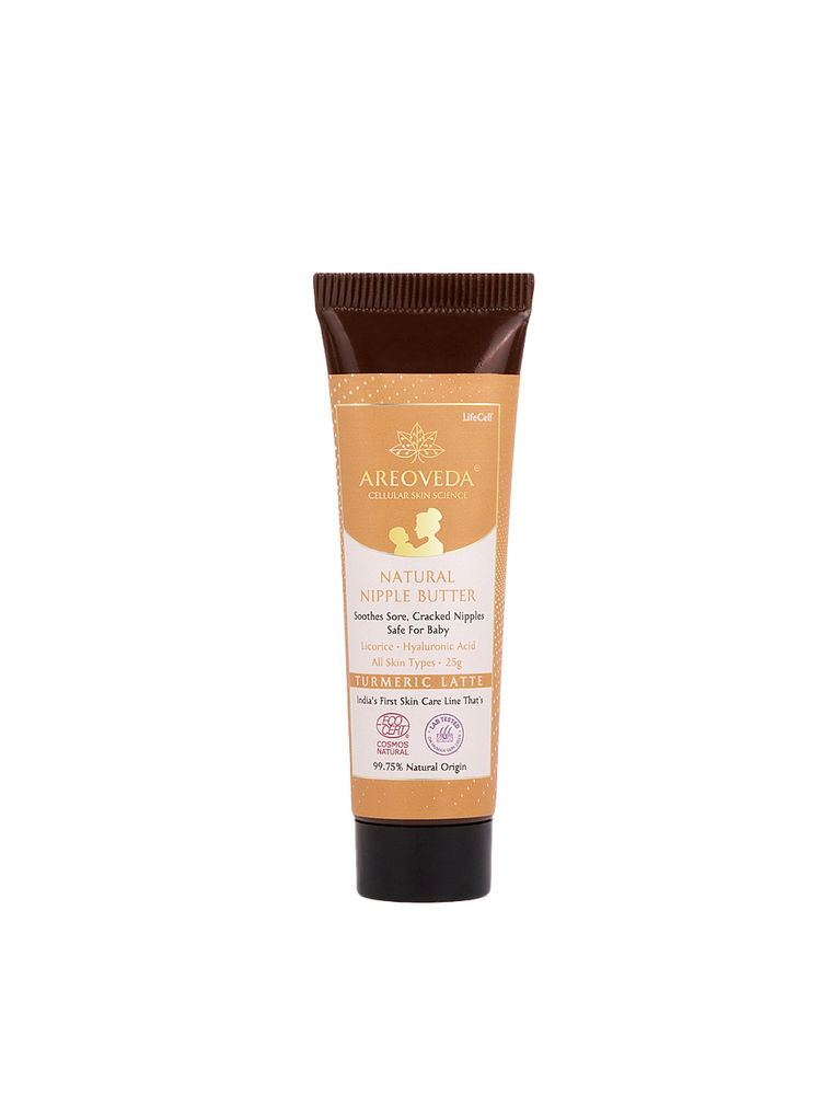AreoVeda Natural Nipple Butter, Soothes Sore Nipples, Mom and Baby Safe with Licorice and Turmeric