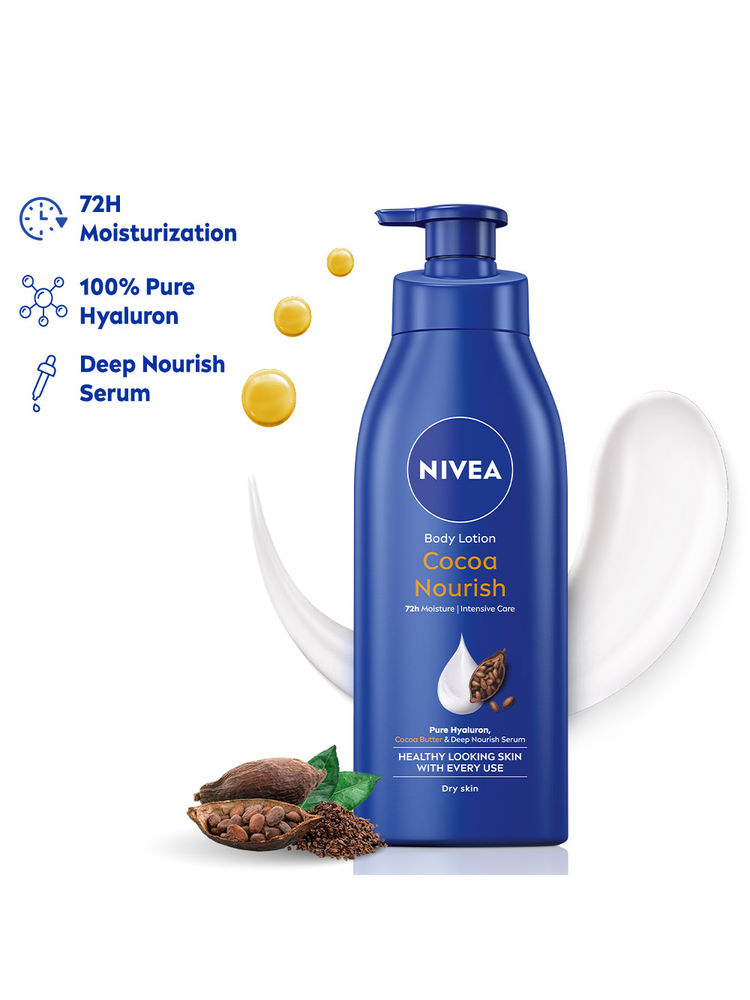 NIVEA 48H Deep Moisture Care Cocoa Butter & Vit E Body Lotion For Very Dry Skin