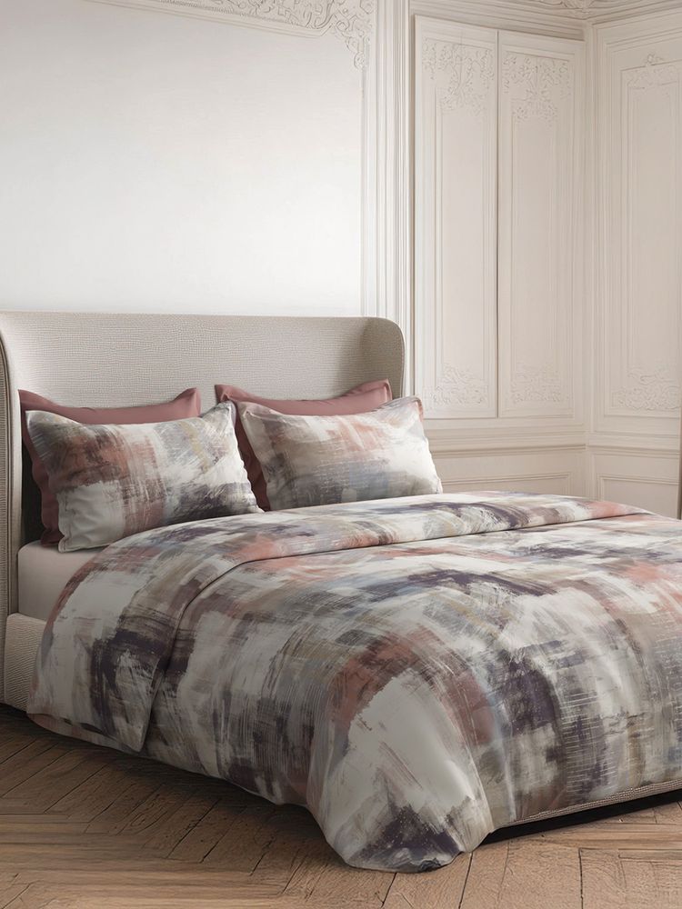SANSAAR A D'DECOR BRAND LIVE CONSCIOUSLY Overlay Burnish Pink Bedsheet with 2 Pillow Covers (King)-picture-39