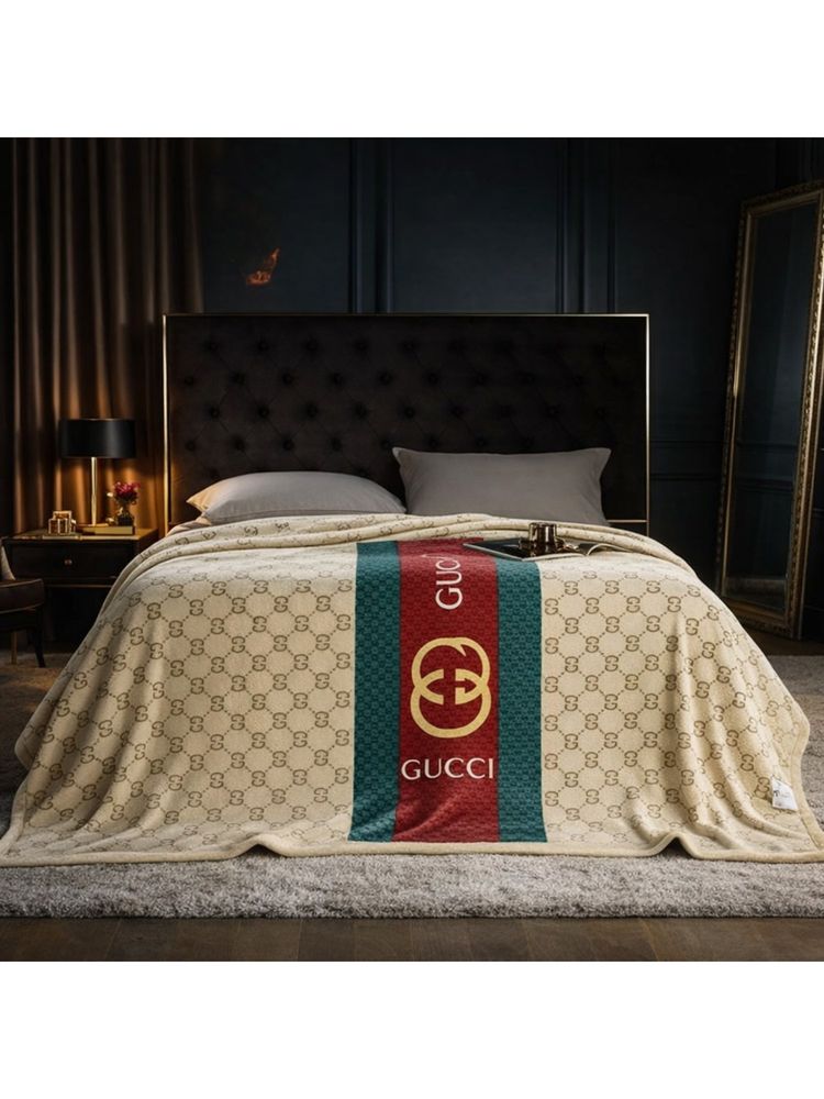 The Gharnish Beige Sophisticated Abstract Blanket (Double)-image-32