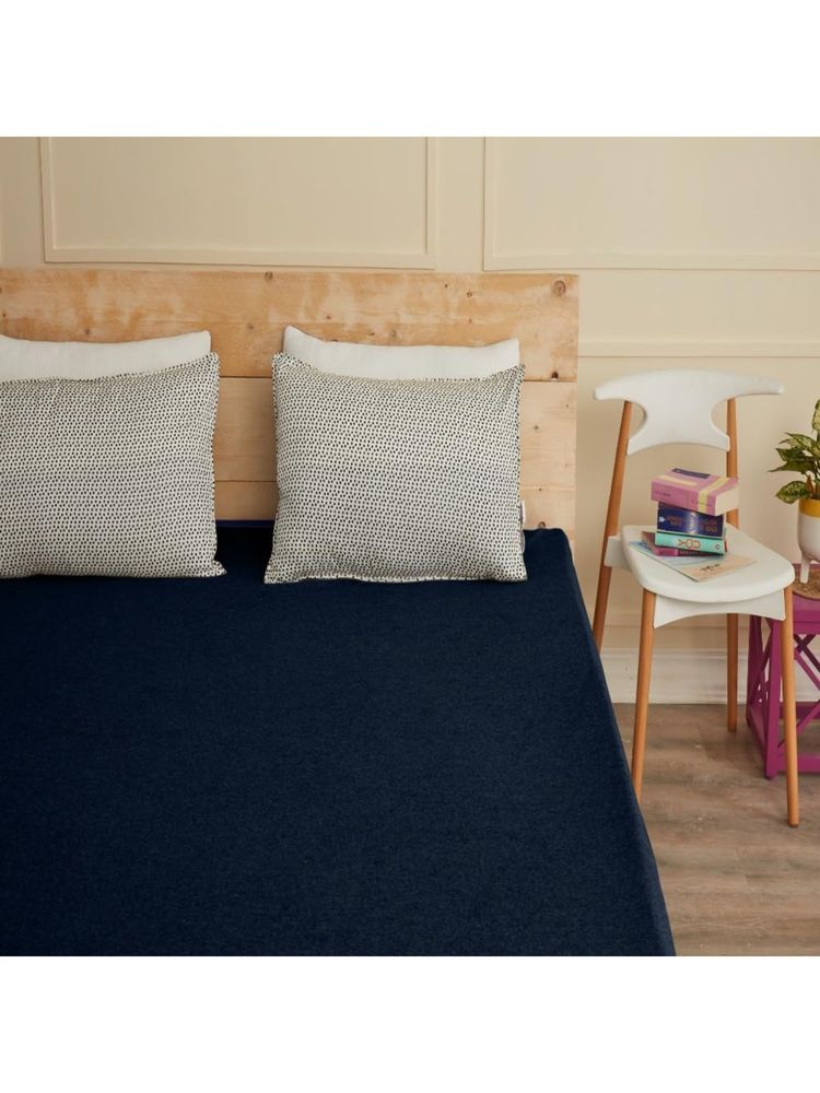 Creeva Navy Blue Pure Nest Ultra Soft Cotton Feel Terry Mattress Protector-image-45