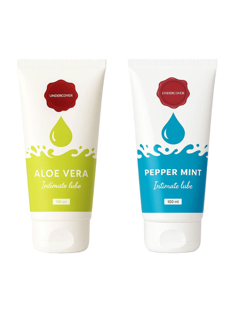 Undercover Water Based Intimate Lubes - Peppermint & Aloe Vera (Set Of 2)-picture-26