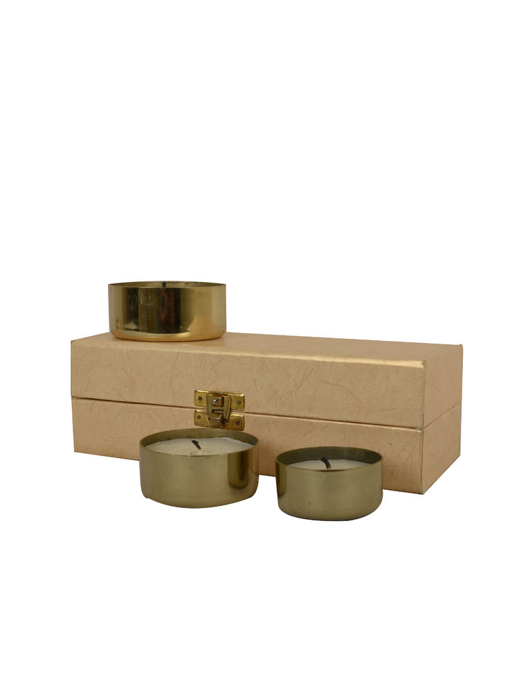 Manor House Roshni Metal Votives Diyas With Filled Flavoured Candles 2.5" (Set Of 3)-picture-17