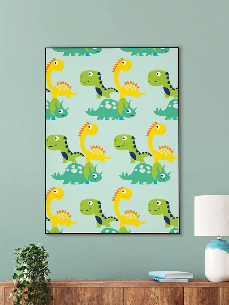 Nestroots Colorful Dinosaur Pattern Canvas Art Canvas Wall Painting-picture-28
