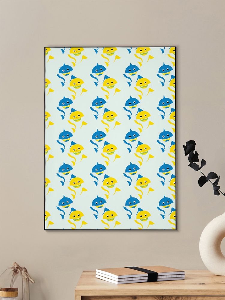 Nestroots Blue And Yellow Fish Pattern Canvas Wall Painting-image-27