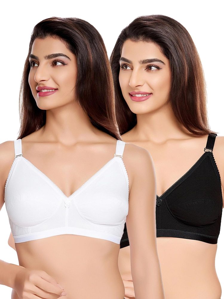 Juliet Womens Non Padded Everyday Gentle Fit T-Shirt Bras (Pack of 2)-picture-12