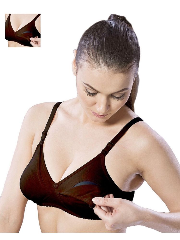 Floret Pack of 2 Full-Coverage Maternity Bras - Black-image-43